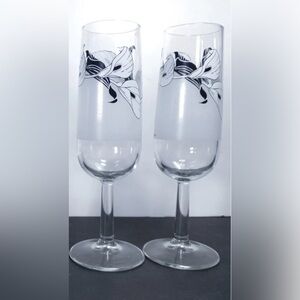 Vintage 1980s CERVE Champagne Flutes - Set of 2